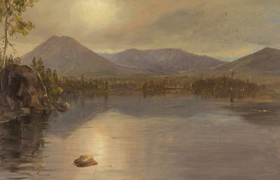 Mount Katahdin en Turner vanaf Lake Katahdin, Maine door Frederic Edwin Church